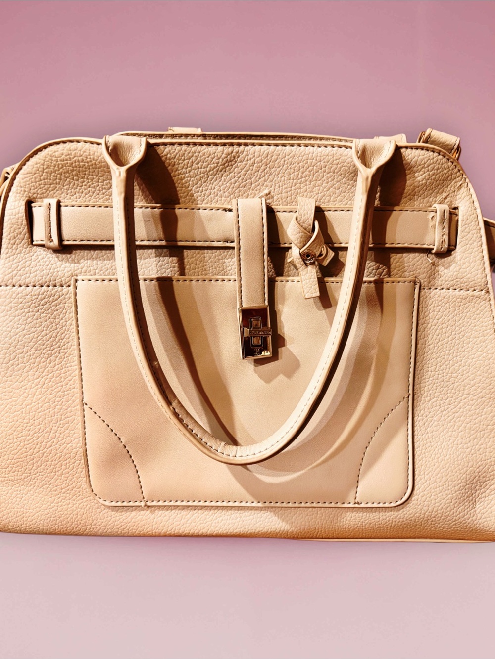Steve Madden Pebbled Tote Handbag in Nude